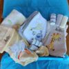 Yellow and Grey Elephant and Giraffe Hooded Towel with 5 Facecloths - Image 3
