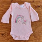 Printed Pink L/S Vest - Rainbow and Llama