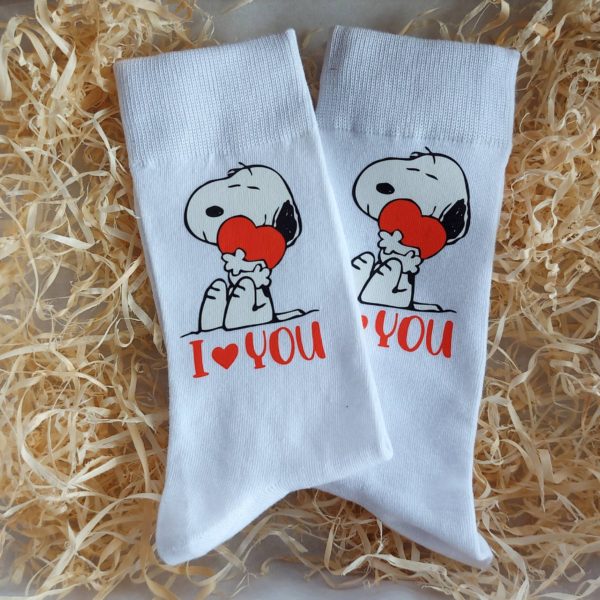 Snoopy Love Printed Socks